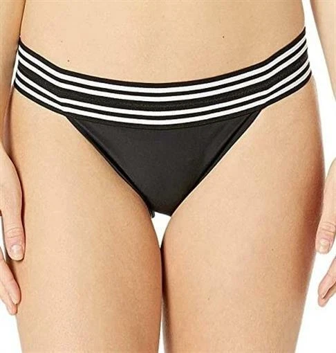 Mikoh Women Black Low Rise Kaupo Full Cut Bikini Bottom Swimwear Size S
