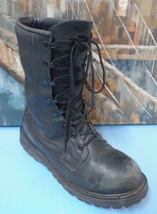 US Army Military Rocky Black Leather Combat Waterproof Boots 7.5 W - Picture 1 of 11