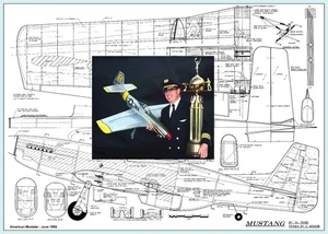 Model Airplane Plans (UC): MUSTANG 58" Stunter for .40 Engine by Al Rabe - Picture 1 of 4