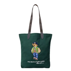 Ralph Lauren Mens Tote Bag Polo Bear Shopper Leather Handle Shoulder Bag New - Picture 1 of 6