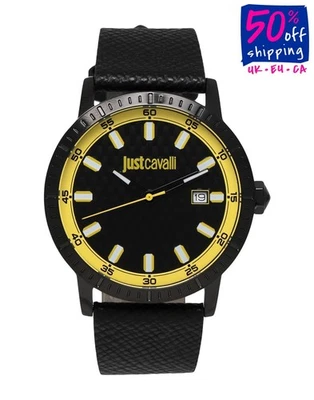 RRP €230 JUST CAVALLI Leather Analogue Wristwatch Water-Resistant 3 ATM - Image 1 of 4