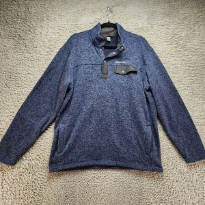 Suéter Eddie Bauer Para Hombres Grande Azul Cuarto a Presión Pullover Poliéster Gorpcore - Imagen 1 de 9