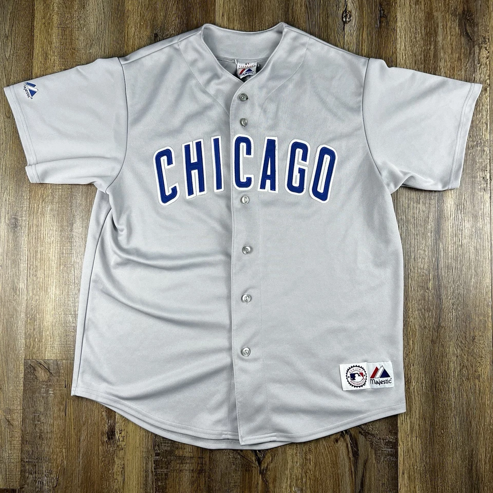 Camiseta de béisbol Greg Maddux #31 Chicago Cubs vintage gris NL majestuosa auténtica Foto 1 de 4