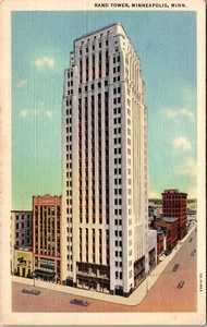 Postal de recuerdo vintage de Minneapolis MN-Minnesota, Rand Tower, rascacielos - Imagen 1 de 2
