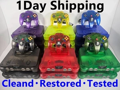 [US Duty Paid] Nintendo 64 N64 Console Region Free CUSTOMIZE Clear ChooseBundle - Image 1 of 4