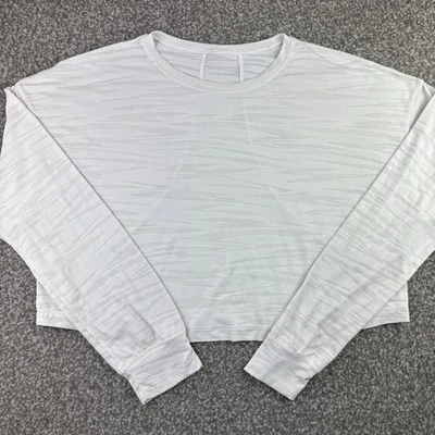 Lululemon Shirt Womens Size 6 Gray Tiger Mesh Muscle Love Long Sleeve Gym Yoga - Image 1 of 4