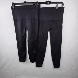 Spanx Look At Me Now Lot (2) Black High Rise Sz L Cropped Ankle Stretch Sculpt - Picture 1 of 15