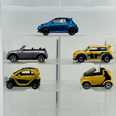 Lote de 5 cajas de cerillas Hot Wheels diferentes Fiat Mini Cooper Renault Smart Fortwo Foto 1 de 2