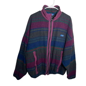 Chaqueta de peso pesado vintage LOBO by Pendleton XL de lana a rayas con cremallera completa para hombre - Imagen 1 de 9