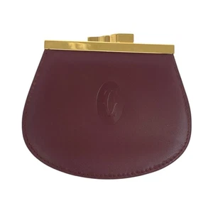 CARTIER Must Line coin purse Coin Pocket Bordeaux Red GoldHardware leather - Picture 1 of 10