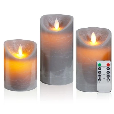 B-WAREN 3er Set LED Kerzen mit Fernbedienung Timer Funktion 300h flackernde - Bild 1 von 4