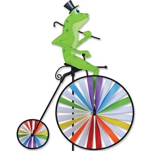 Frog on High Wheel Penny-Farthing Victorian Staked Wind Spinner..27.... PR 26524 - Picture 1 of 1
