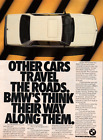 1986 White BMW 735i Think Your Way Along the Road 1980s Color Vintage Print Ad