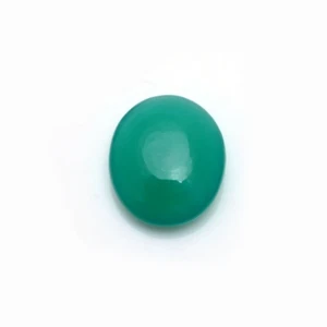 Cabochon ovale onice verde naturale 8x10 mm, pietra preziosa sciolta lucida per gioielli. - Foto 1 di 6