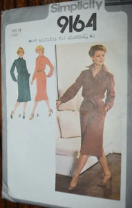 Vintage Simplicity  #9164 Misses'   Dress w/ Pockets & Tie Belt - Size 12 - Picture 1 of 2