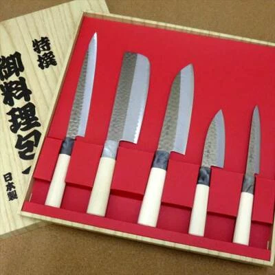 Japanese Yaxell SEKI TOBEI Knife 5 set Sashimi Nakiri Santoku Fish Paring JAPAN - Image 1 of 4