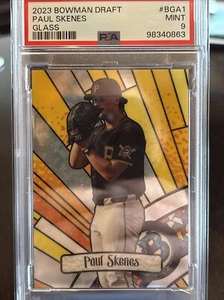 2023 Bowman Draft Paul Skenes Stained Glass RC Rookie BGA1 PSA 9 MINT Pirates - Picture 1 of 3