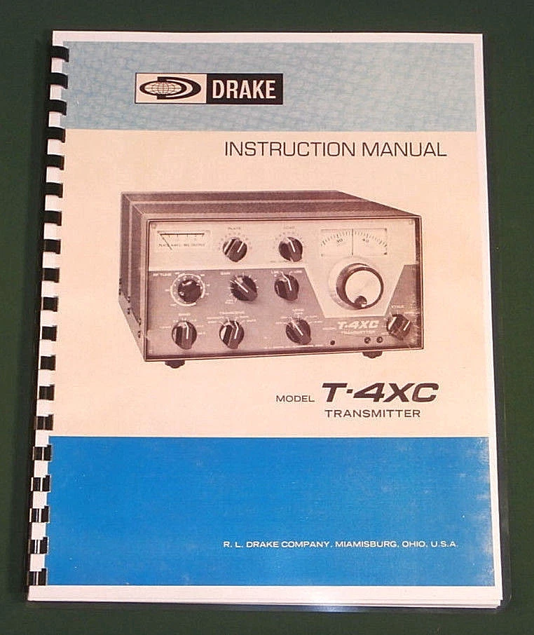 Drake T-4XC Owners Manual: 11" x 17" Foldout Schematic & Protective Covers! - Image 1 of 1
