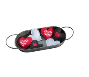 Cesto regalo San Valentino 6 ciotole riempitive cuore country fatto a mano primitivo - Foto 1 di 4