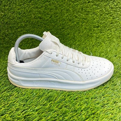 Puma GV Special Boys Size 7C White Gold Athletic Walking Leather Shoes Sneakers - Image 1 of 4