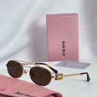 Miu Miu Sunglasses SMU54ZS Gold Women Logo Eyewear w/ Box