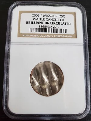 2003 P MISSOURI 25CENT WAFFLE CANCELLED Brilliant Uncirculated - Image 1 of 2