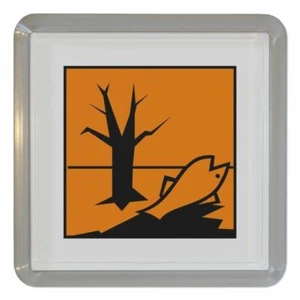 Enviromental Hazard Plastic Tea Coaster Beer Mat Plastic (95mm x 95mm) - Picture 1 of 2