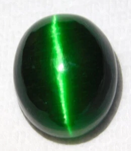 74.40 Ct Natural Chrysoberyl Green Cats Eye Oval Cabochon Cut Loose Gemstone - Picture 1 of 7