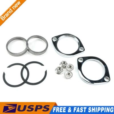 For Harley Davidson Exhaust Flange Install Kit C-Clips Serrated Nuts Flanges Gas Foto 1 de 4