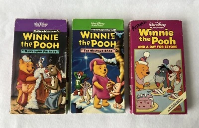 VTG Disney Winnie The Pooh VHS Lot Set 3 Walt Disney Home Video Closed Caption Foto 1 de 4