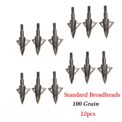 YINHUNTER 12X Arrowheads Crossbow Tips Broadheads Archery 3Blade Bow Arrow Points Hunting