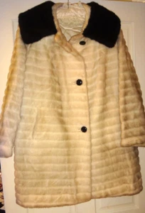 Handmade Faux Fur Cream Mix Coat, Jacket - Small Size 10/12 - Picture 1 of 12