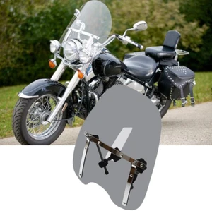 Large 18"x16" Smoke Windshield For Yamaha V-Star XVS1100 XVS650 XVS1300 XVS950 - Picture 1 of 14