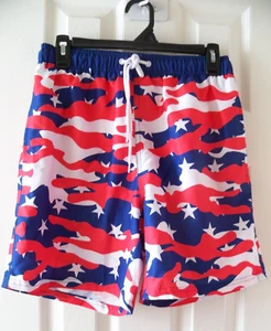 Men's Swim Patriotic Trunks size SMALL with Mesh Lining - Picture 1 of 3