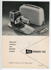 Leitz Instruction Manual Prado 150 Projector User Manual Guide (Y6092 - Picture 1 of 1