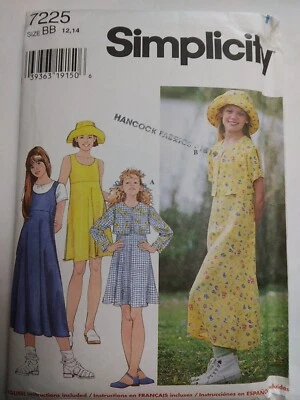 Jumper Dress Cropped Jacket Girls BB 12 14 Simplicity 7225 Sewing Pattern Cut - Image 1 of 4