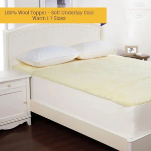 Luxore All Season Warm Cool 300gsm Wool Fleece Mattress Underlay | Fitted Skirt - Picture 1 of 3