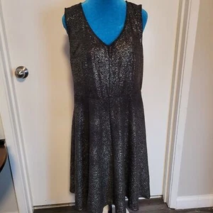 Torrid Foil Skate Plus Dress – NEW – Size 1 Metallic Shimmer Black - Picture 1 of 5