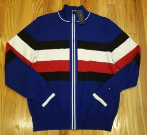 Tommy Hilfiger Men's Full Zip Color Block Sweater Size Small THESPOT917  - Picture 1 of 9