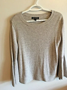 Banana Republic Damenpullover Glockenärmel italienische Wolle grau Größe Small - Bild 1 von 6