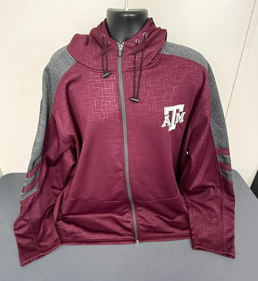 Куртка с капюшоном мужская Colosseum Texas A&M на молнии бордовая размер 3XL функциональная - Изображение 1 из 4