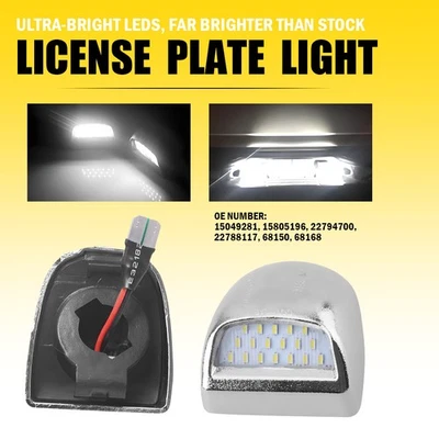 Luz de matrícula LED 2 piezas 18 para Cadillac Escalade 15049281 2002-2006 cromada Foto 1 de 4