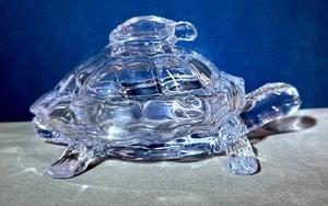 Bohemia Clear Lidded Crystal Turtle Candy Dish Bowl, Czech Republic- Perfect! - Picture 1 of 17