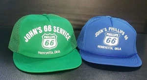 2 Vintage Phillips 66 Patch Mütze Snapback Öl Tankstelle Henryetta, Okla Trucker - Bild 1 von 10