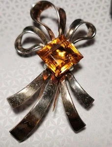 Vintage Alfred Philippe Krone Trifari Brosche Sterling RAR!!!! Citrin 40er Jahre - Bild 1 von 10