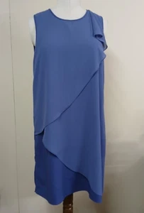 Pied A Terre Shift Dress Size 16 Purple with Sheer Crossover Bodice Length 37 In - Picture 1 of 8