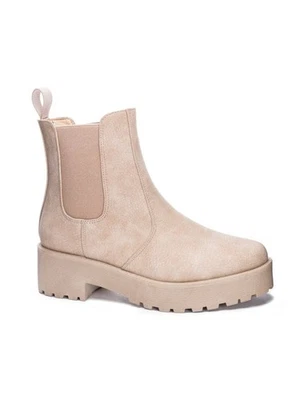 DIRTY LAUNDRY Mujer Beige 1" Plataforma Trasera Pull-Tab Monet Chelsea 6.5 Foto 1 de 4