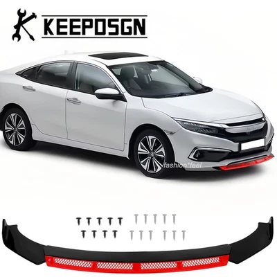 For Honda Civic lx ex ci Type R Front Bumper Lip Splitter Spoiler Body Kit Parts - Image 1 of 4