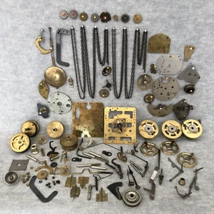 HUGE Assorted Vintage Clock Parts Lot Repair Replacement Clockmakers Estate Find - Picture 1 of 22