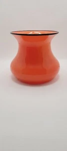 Antique Vintage Czech Bohemian Orange Tango Art Glass Deco Vase - Picture 1 of 7